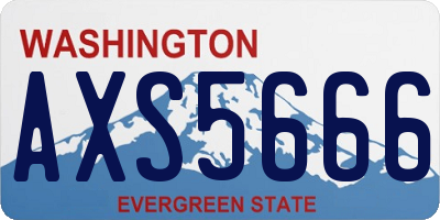 WA license plate AXS5666