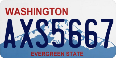 WA license plate AXS5667
