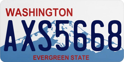 WA license plate AXS5668