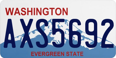 WA license plate AXS5692