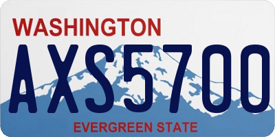 WA license plate AXS5700