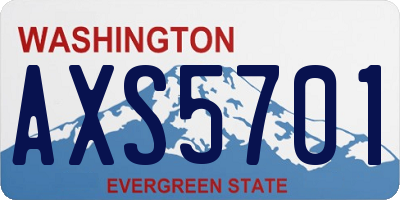 WA license plate AXS5701
