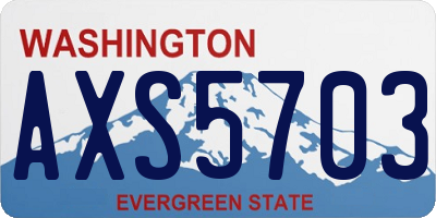 WA license plate AXS5703