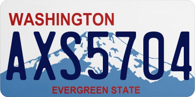 WA license plate AXS5704