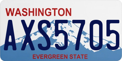 WA license plate AXS5705