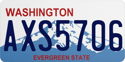 WA license plate AXS5706