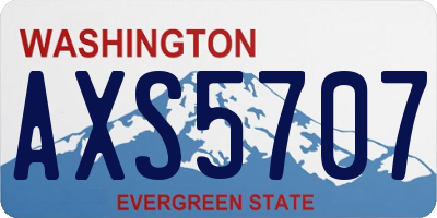 WA license plate AXS5707