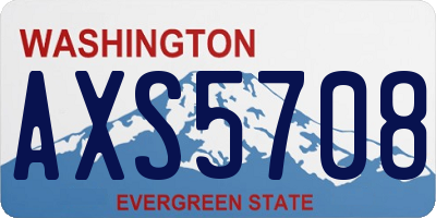 WA license plate AXS5708