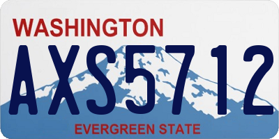 WA license plate AXS5712