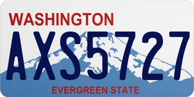 WA license plate AXS5727