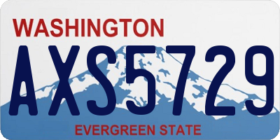 WA license plate AXS5729