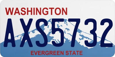 WA license plate AXS5732