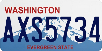WA license plate AXS5734