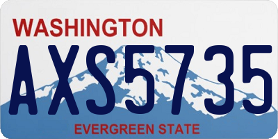 WA license plate AXS5735