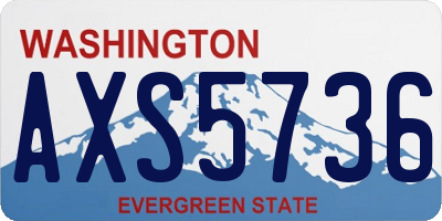 WA license plate AXS5736