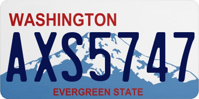 WA license plate AXS5747