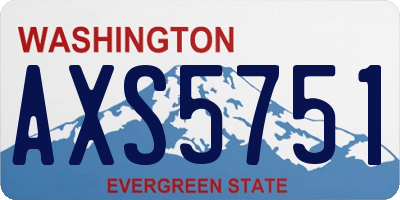 WA license plate AXS5751
