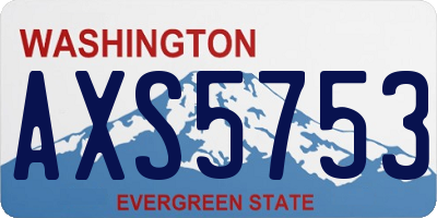 WA license plate AXS5753