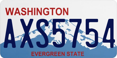 WA license plate AXS5754