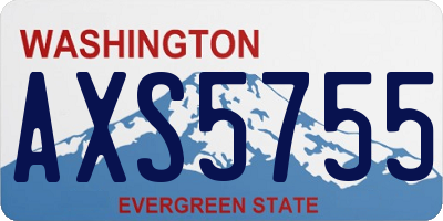 WA license plate AXS5755
