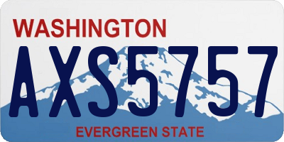 WA license plate AXS5757