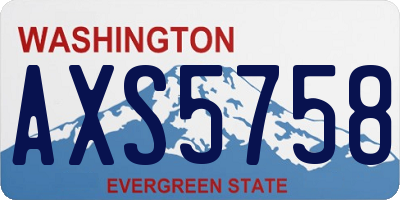 WA license plate AXS5758