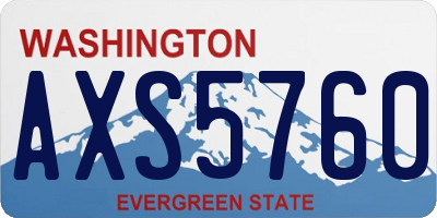WA license plate AXS5760