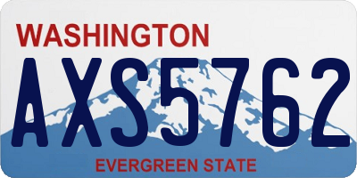WA license plate AXS5762