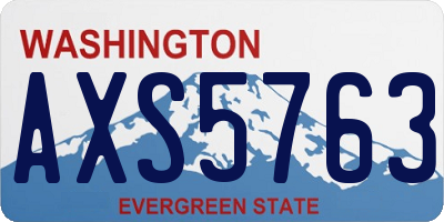 WA license plate AXS5763