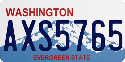 WA license plate AXS5765