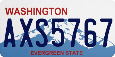 WA license plate AXS5767