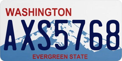 WA license plate AXS5768