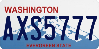 WA license plate AXS5777