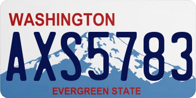 WA license plate AXS5783