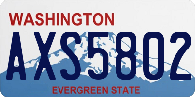 WA license plate AXS5802