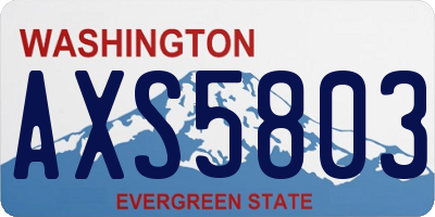 WA license plate AXS5803