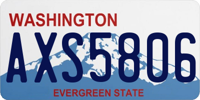 WA license plate AXS5806