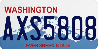 WA license plate AXS5808