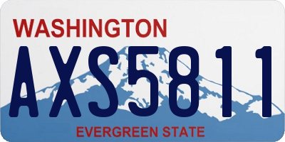 WA license plate AXS5811