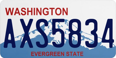 WA license plate AXS5834