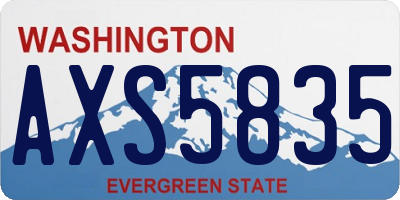 WA license plate AXS5835