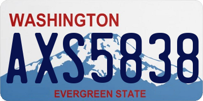 WA license plate AXS5838