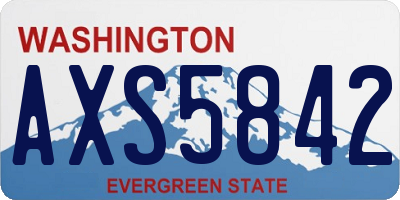 WA license plate AXS5842