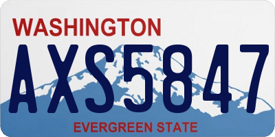 WA license plate AXS5847