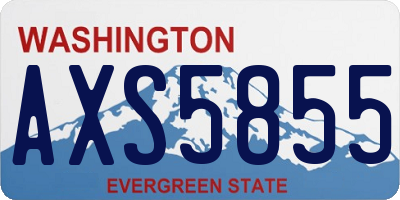 WA license plate AXS5855