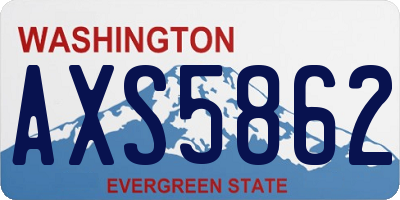 WA license plate AXS5862