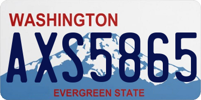 WA license plate AXS5865
