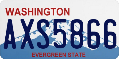 WA license plate AXS5866