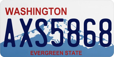 WA license plate AXS5868