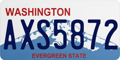 WA license plate AXS5872